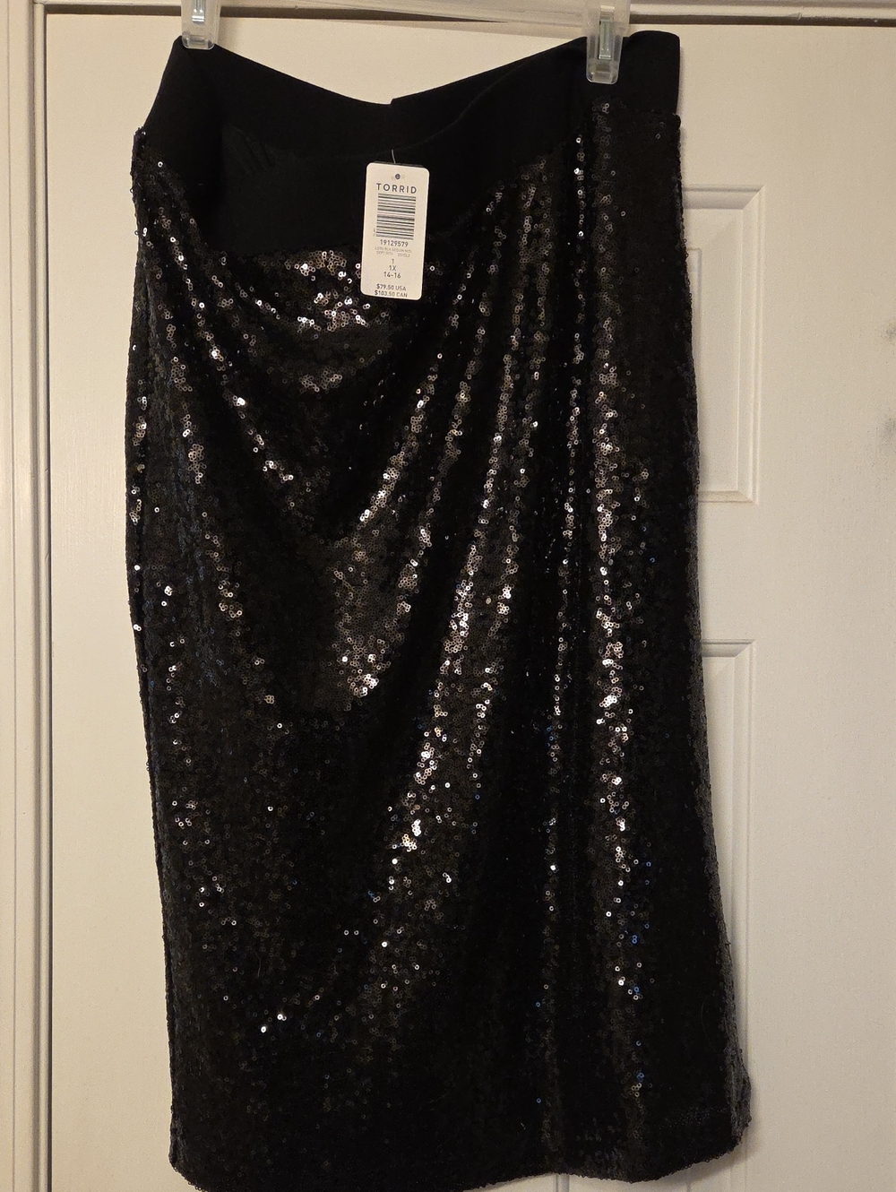 torrid Black Sequin Midi Pencil Skirt